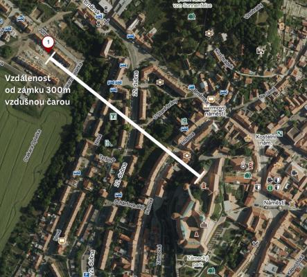 Vzdálenost od zámku 300m